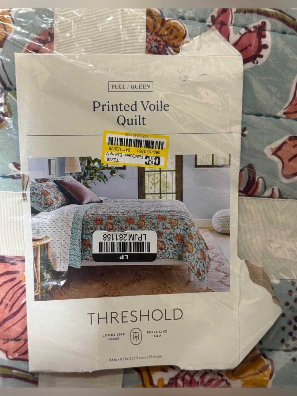 NWT Threshold Full/ Queen Printed Voile Quilt - Picture 2 of 4